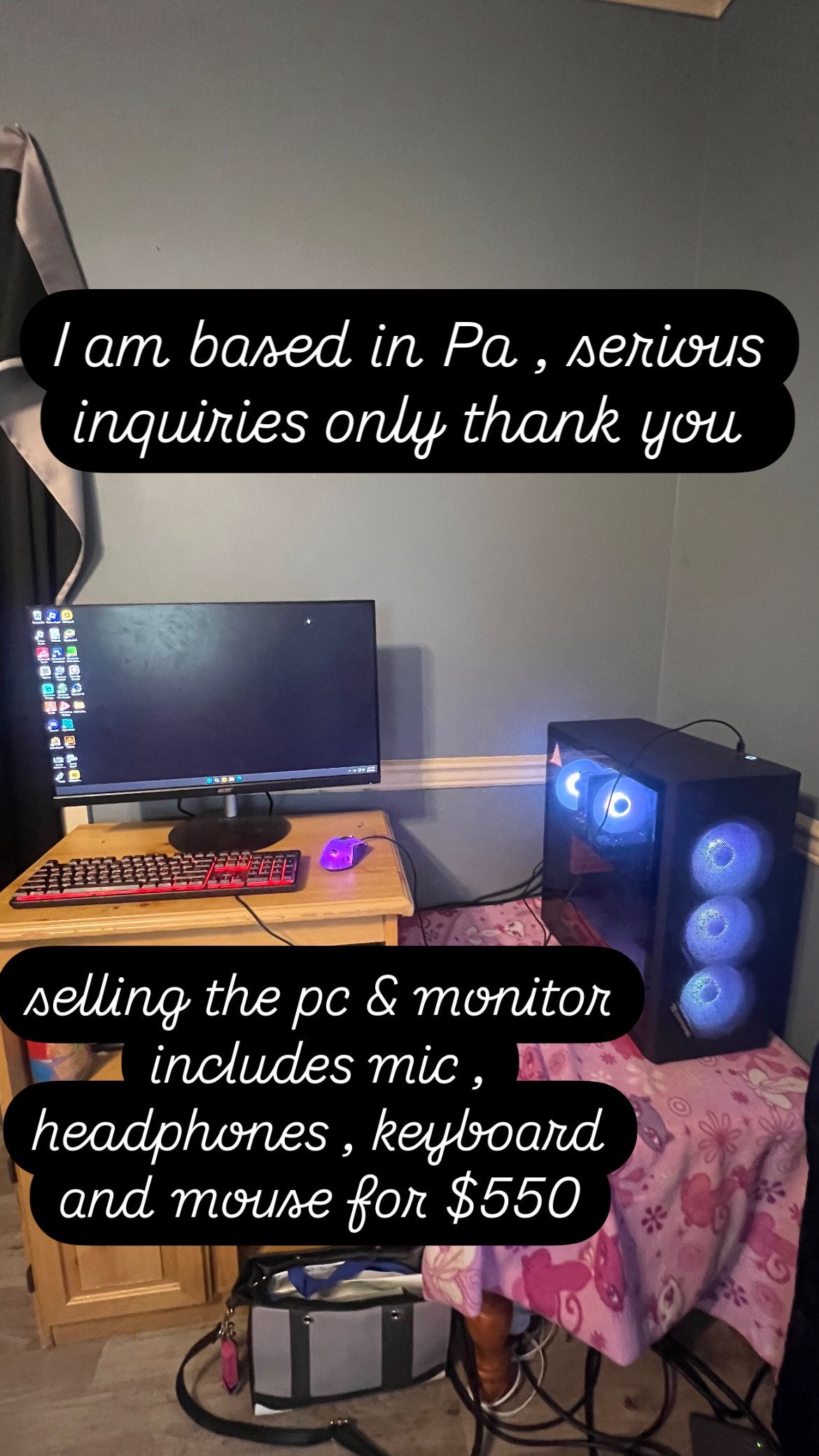 SELLING PC AND MONITOR