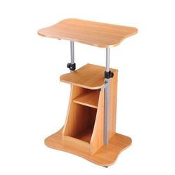 NEW Adjustable Height Rolling Laptop Cart with Storage in Beech Color
