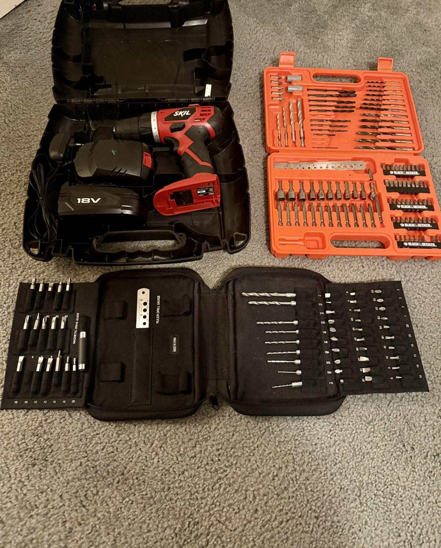 Brand New Skil 18v Variable Speed Drill + 150 Piece Drill And Bit Kit  