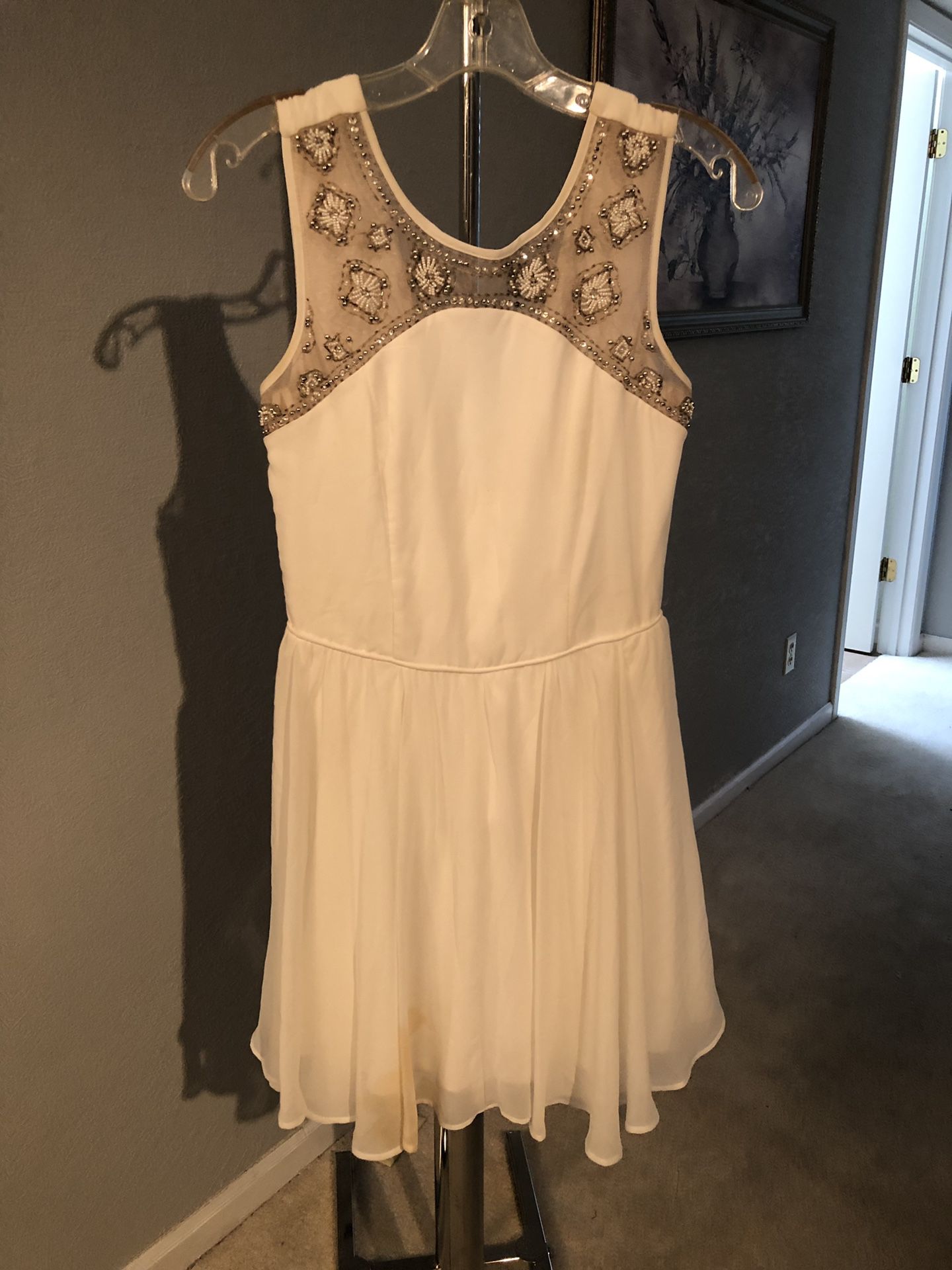 Beaded white dress, size 3