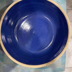 Pottery Serving Bowl And Plate