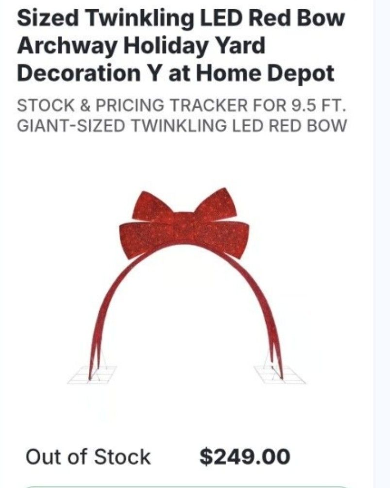 9.5 ft. Icicle Shimmer Giant-Sized Twinkling LED Red Bow Archway Holiday Yard Decor