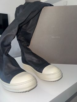 Rick Owens black stocking sneaker boots