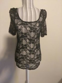 New Black lace top size small