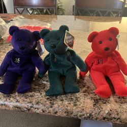 1998 Baseball Beanie Bears  Lot Of 3 New