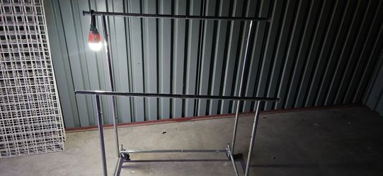 Double Rail Rolling Garment Rack Collapsible