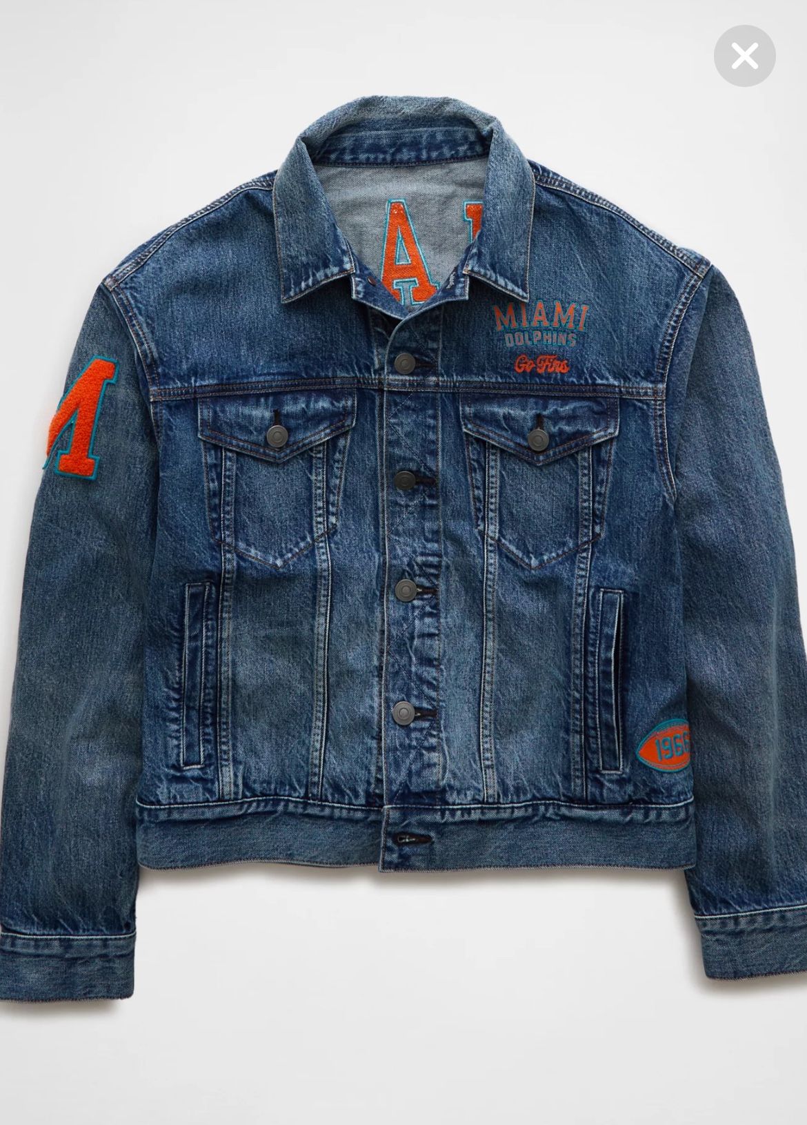 AE NFL Miami Dolphins Denim Jacket - Medium And Large - Brand New American Eagle Men’s