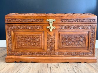 Beautiful hand carved imported solid wood chest!