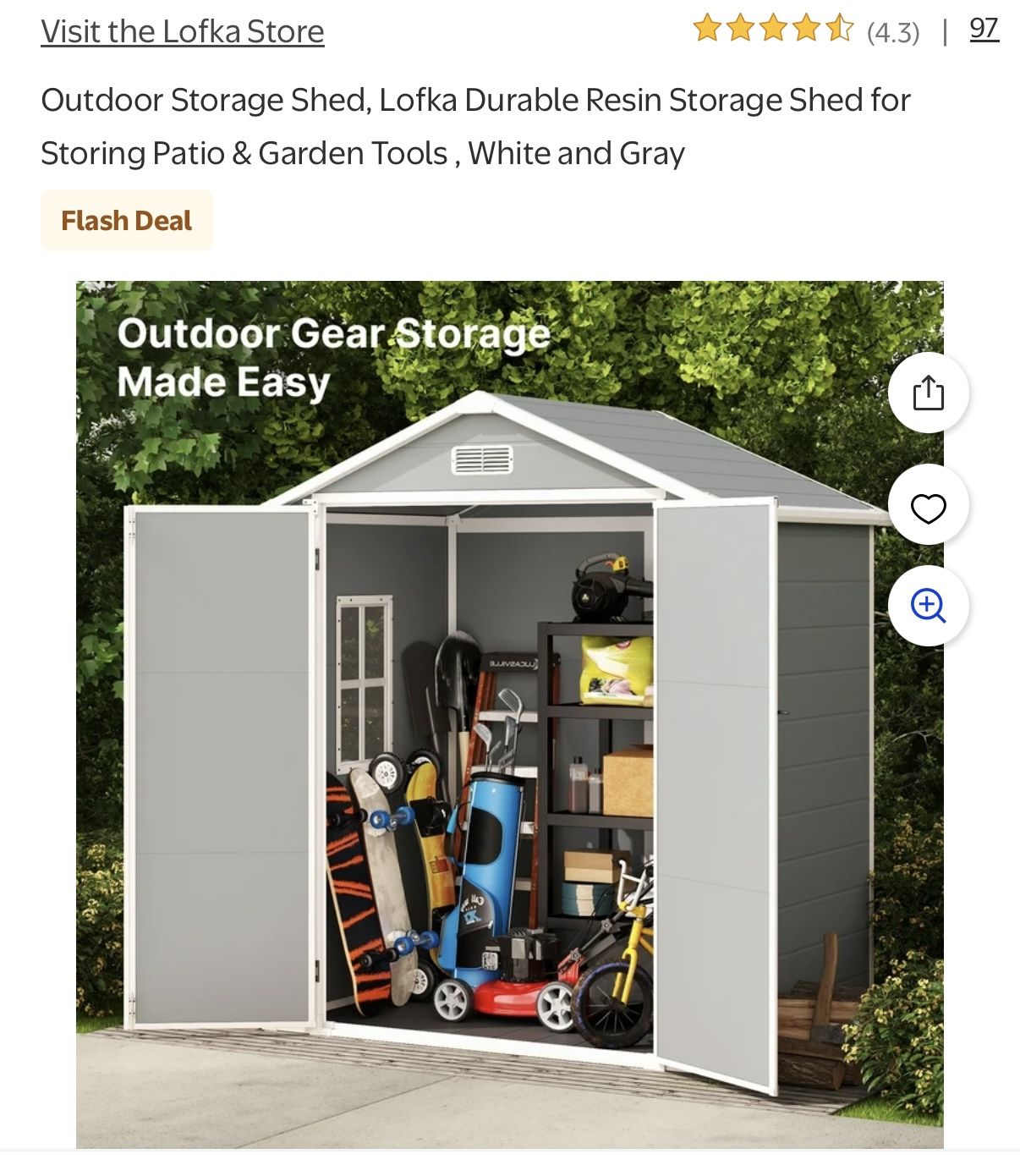 BRAND NEW IN BOX OUTDOOR SHED. 