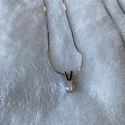 100% Real Natural VS Diamond  White Gold Pendant & 14k White Gold Chains 