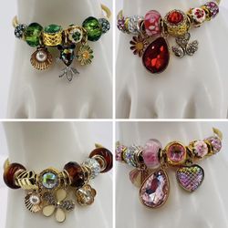 Brazaletes estilo pandora acero inoxidabel y cuentas/Bracelet stainless steel $15 EACH