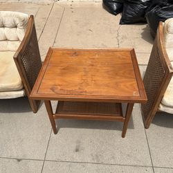 Drexel Declaration Square Coffee Table w/Caned Shelf