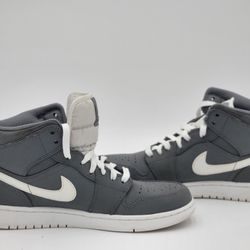 NIKE AIR JORDAN 1 MID BG 'COOL GREY/WHITE'