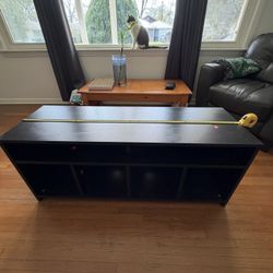 Black TV Stand / Media Console with Storage Cubes (6 Compartments)
