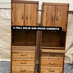 2-TALL CABINETS, SOLID OAK💛💛💛