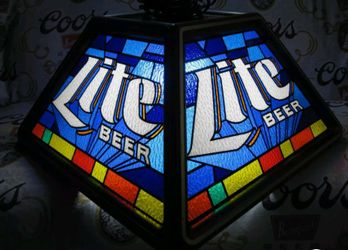 2 1995 Stained Glass Poker Table Lights .