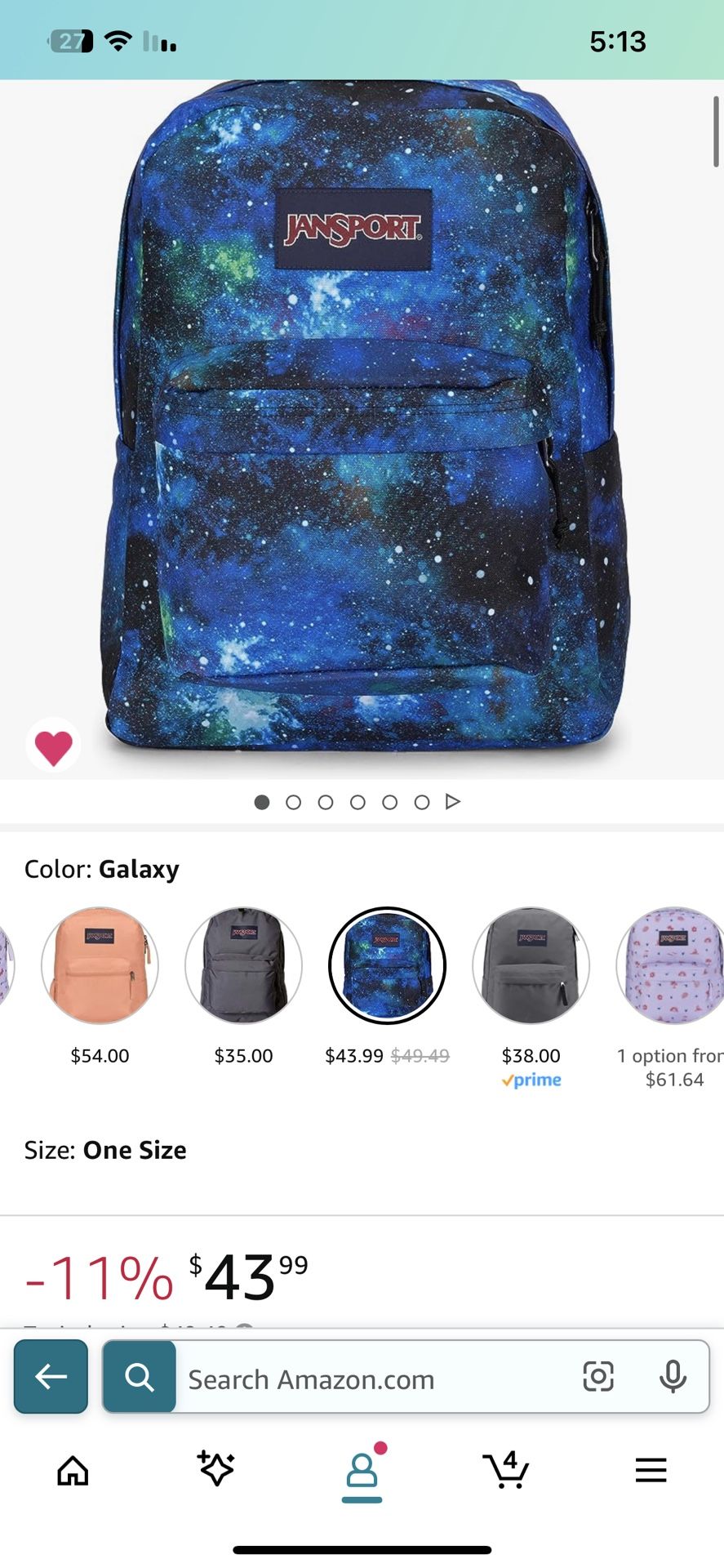 SuperBreak One Backpacks - Durable, Lightweight Bookbag with 1 Main Compartment, Front Utility Pocket with Built-in Organizer - Premium Backpack, Gala