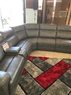 Grey Recliner Sectional