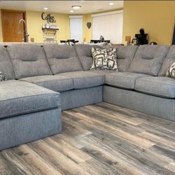 STEEL GREY BRAND NEW REVERSIBLE SECTIONAL 