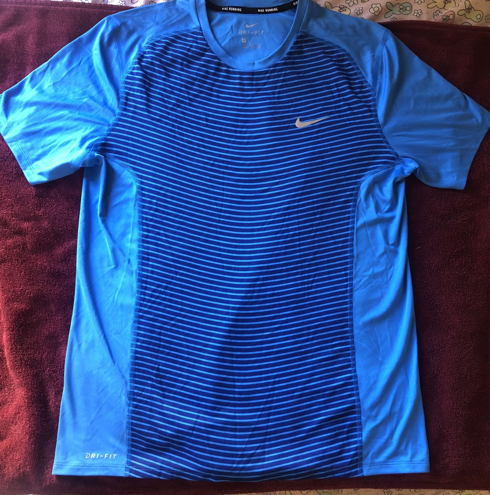 Nike Dri-Fit Mens Size M Medium Running Shirt Blue