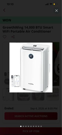GrowthWing 14,000 BTU Smart WiFi Portable Air Conditioner