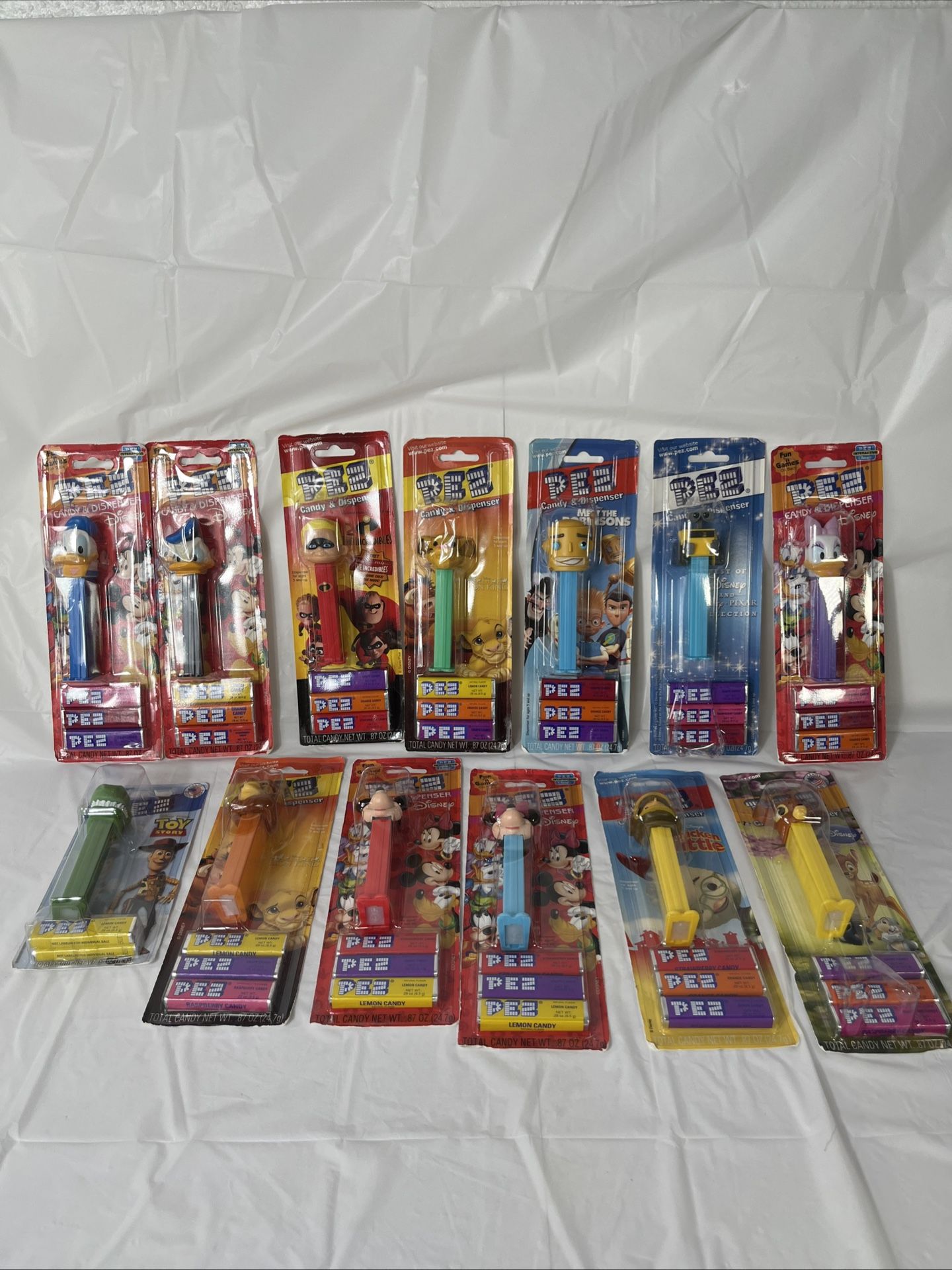 Pez Disney Candy Dispensers W/feet Lot Of 13