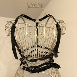 Handcrafted Black Leather Body Harness – Adjustable Statement Accessory
