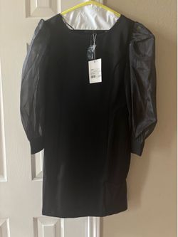 New Endless Rose black dress organza sleeves size small—with tags