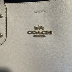 NWT COACH Town Tote Large Leather Shoulder Bag Purse - Chalk Off White - 72673