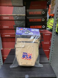 R&J LEATHERCRAFT Knee Pads, Top Grain Leather w/ Felt Double Pad, Leather Sole, 1" Leather Strap #309X-1L