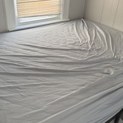 Queen Bed with Bed Frame and Pillows 