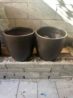 Metallic brown planters 15.5” x 15.5”