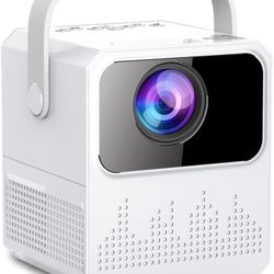 Mini Projector, Portable Projector, 4K Support, Full HD Outdoor Movie Projector, Wired Screen Sync Projector, Motorised Focus Correction Function, Com