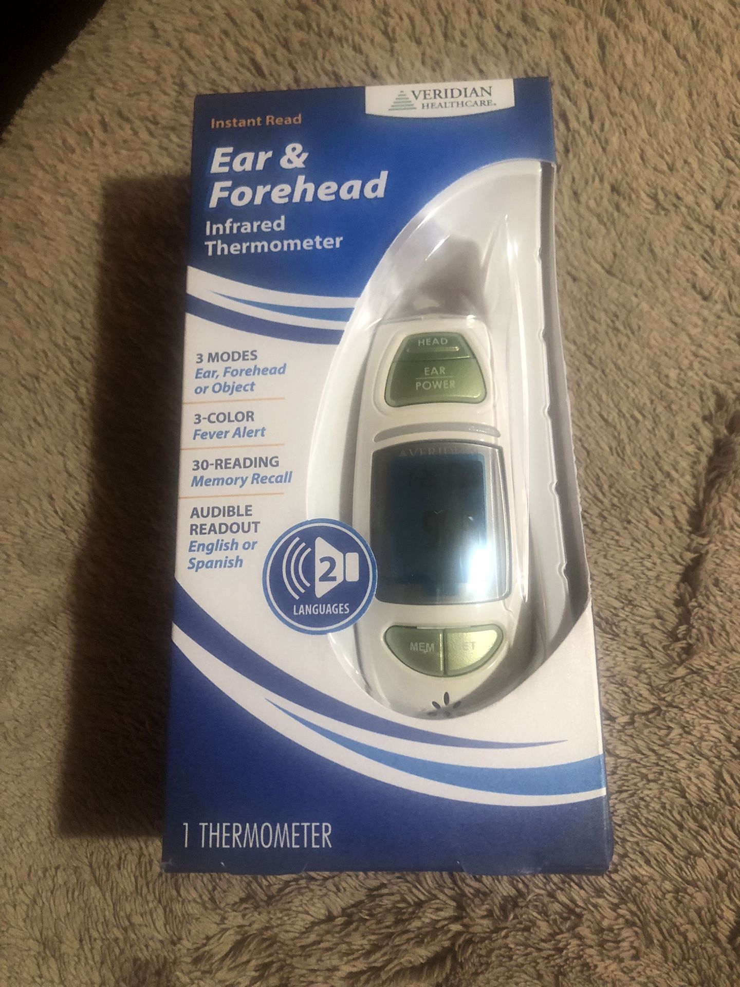 Veridian Ear & Forehead Infrared Audible Thermometer