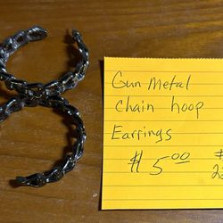 Gun Metal Chain Earrings # 2211