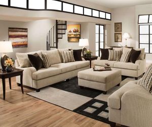 Taupe living room set sofa+ love seat (ottoman not included)