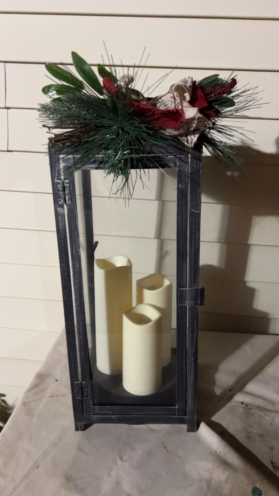 2ft Delano Triple Pillar LED Candle Lantern