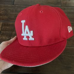 Kids youth red LA Dodgers SnapBack hat