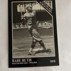 Babe Ruth 1916 Baseball Card