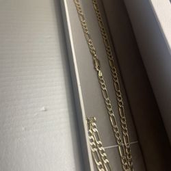 14k Diamond Cut Figaro Chain 