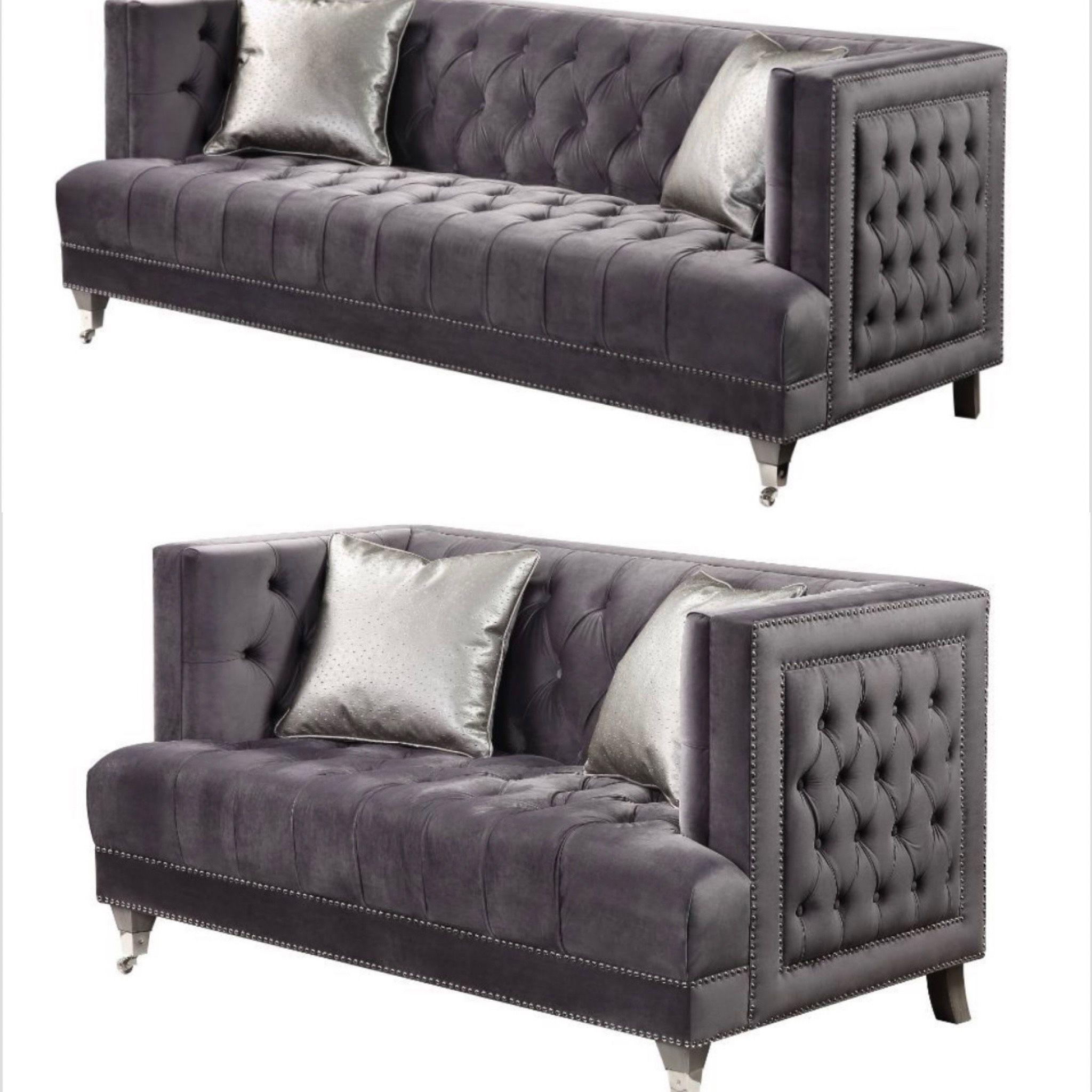 New Gray Sofa And Loveseat