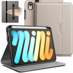 Case For IPad Mini (A17 Pro, 2024 Model, 7th Generation) / Mini 6 (2021 Model, 6th Generation), PU Leather Business Folio Protective Tablet Cover With