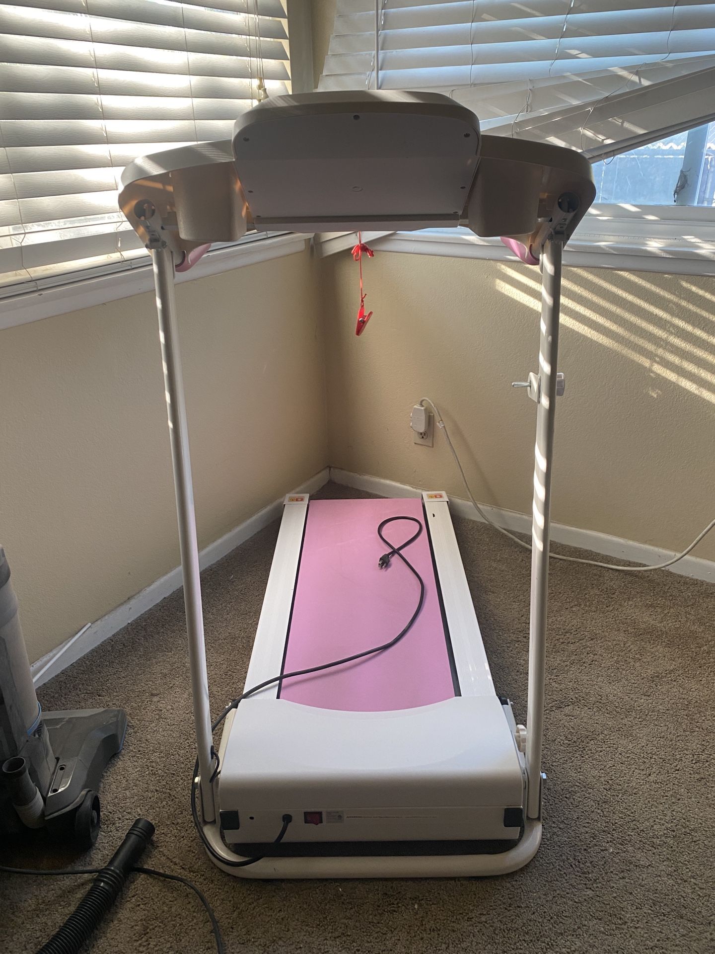 Pink And White Folding Home Treadmill