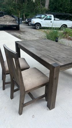 Tables chairs bench
