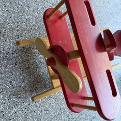 Solid Wood Rocking Airplane