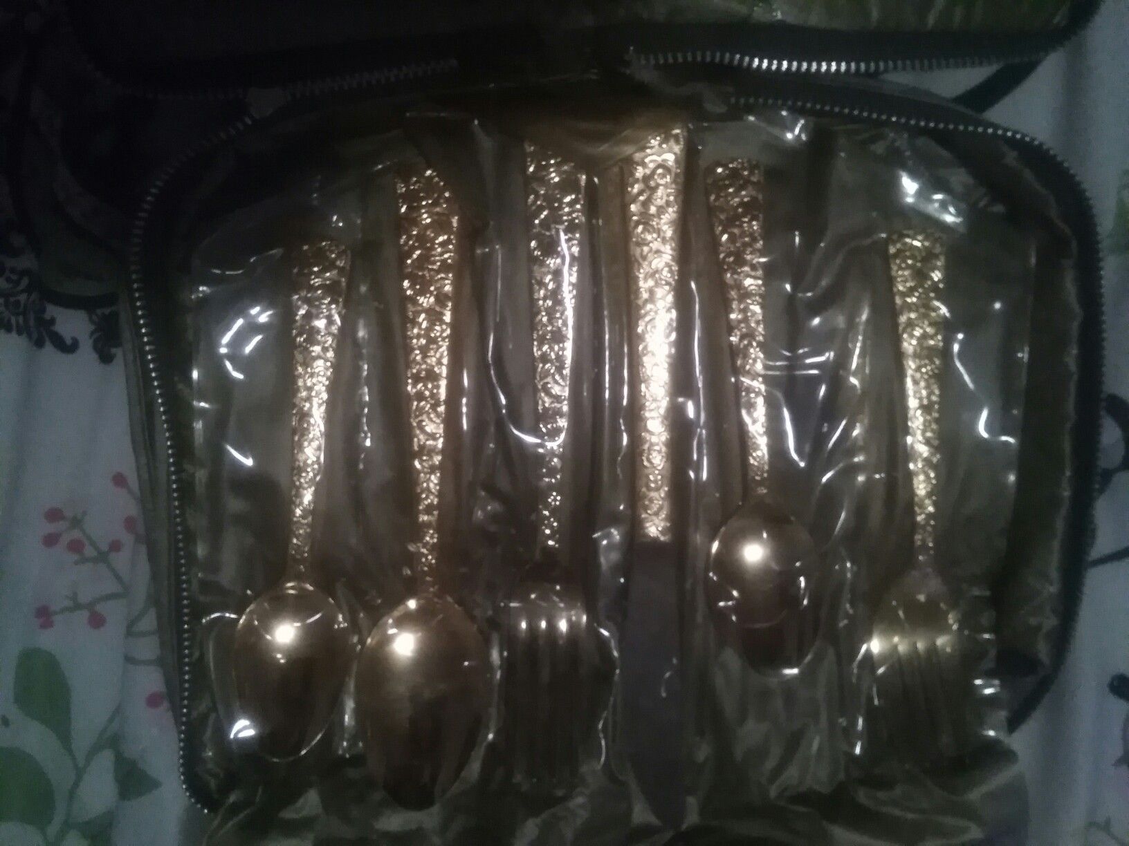 12pc Set Cellini Romanesque Gold ElectroPlate Silverware
