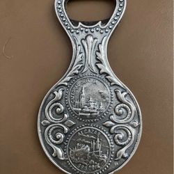 Vintage Solid Brass Segovia Acueducto Romano Spain. Bottle Opener. 4”x2”. Rare. 