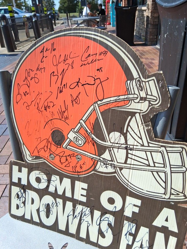 Cleveland browns home of a browns fan autographed