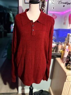 NWOT Vintage Dockers Men’s Red Knit Polo Sweater- XL