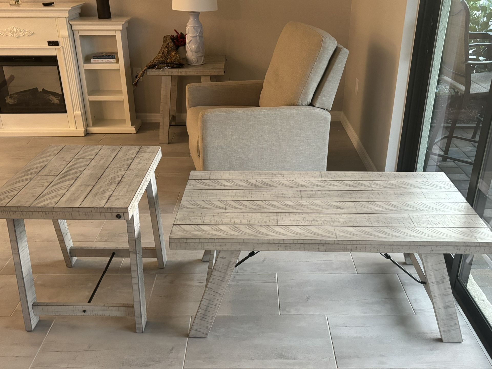 Two End Tables And A Coffee Table